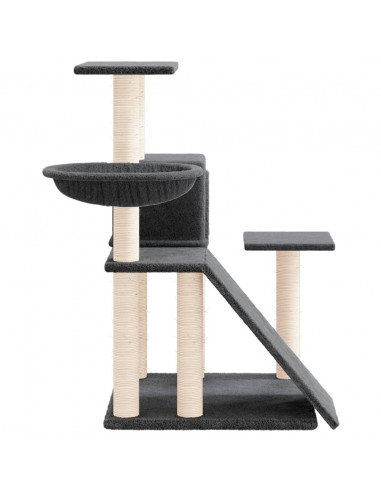 Albero per Gatti con Tiragraffi in Sisal Grigio Scuro 82 cm