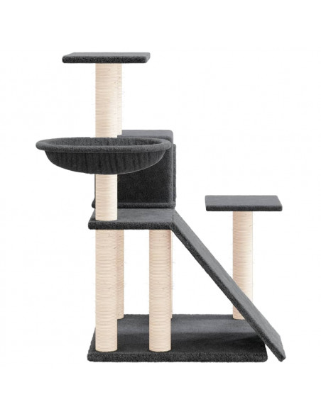 Albero per Gatti con Tiragraffi in Sisal Grigio Scuro 82 cm
