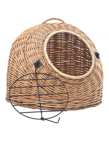 Trasportino per Gatti Grigio 50x42x40 cm in Salice Naturale