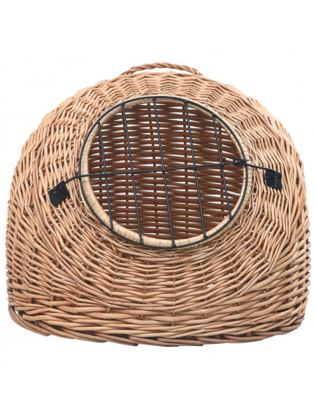 Trasportino per Gatti Grigio 50x42x40 cm in Salice Naturale