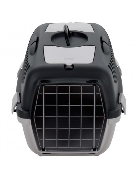 Trasportino per Animali Domestici Grigio e Nero 55x36x35 cm PP