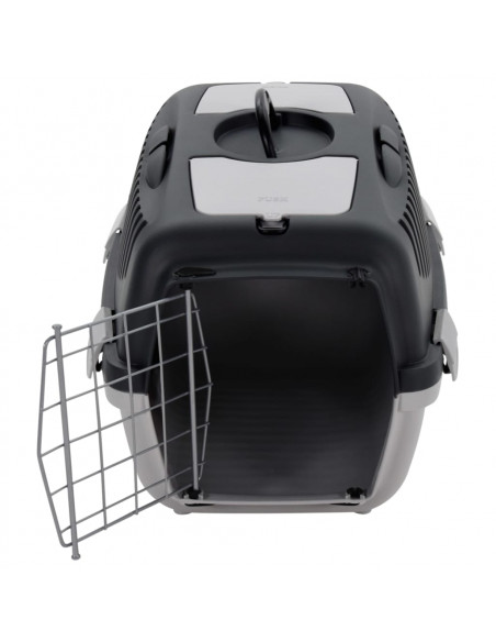 Trasportino per Animali Domestici Grigio e Nero 55x36x35 cm PP