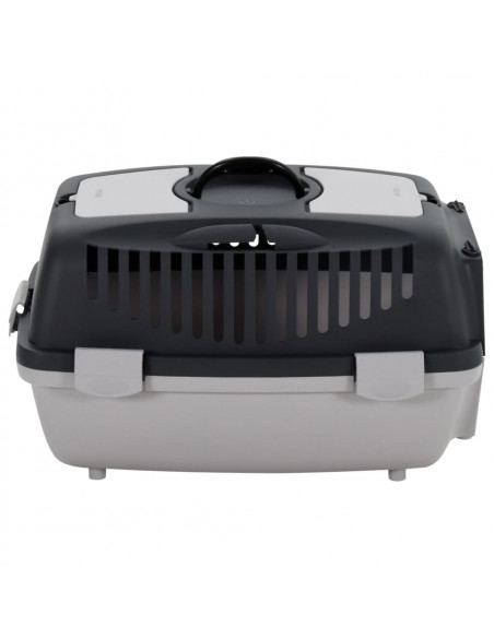Trasportino per Animali Domestici Grigio e Nero 55x36x35 cm PP