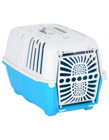 Trasportino per Animali Bianco e Blu 48x31,5x33cm Polipropilene