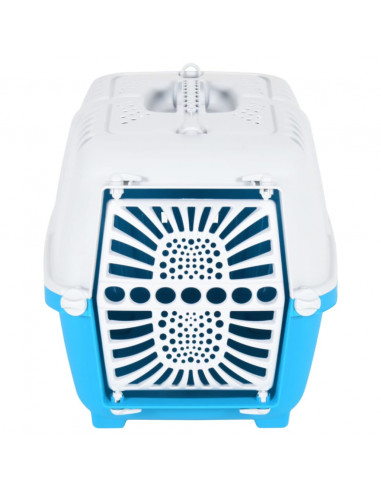 Trasportino per Animali Bianco e Blu 48x31,5x33cm Polipropilene