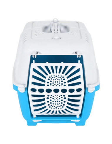 Trasportino per Animali Bianco e Blu 48x31,5x33cm Polipropilene