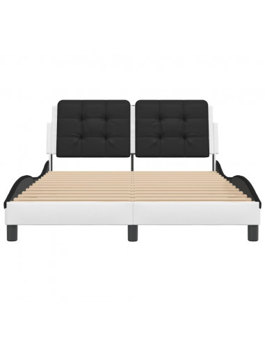 Giroletto con Luci LED Bianco e Nero 120x200 cm in Similpelle