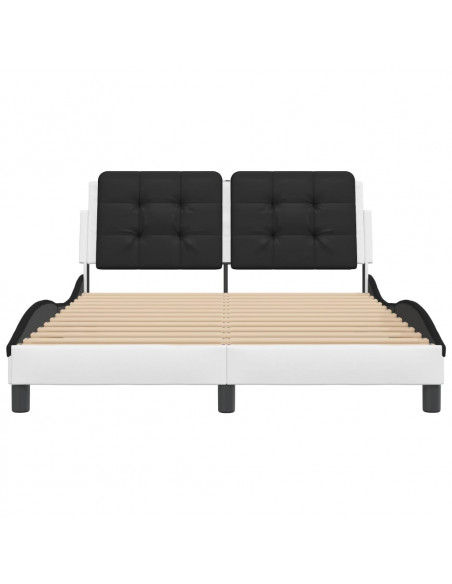 Giroletto con Luci LED Bianco e Nero 120x200 cm in Similpelle