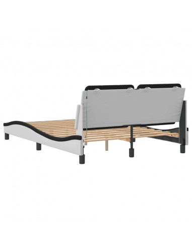 Giroletto con Luci LED Bianco e Nero 120x200 cm in Similpelle