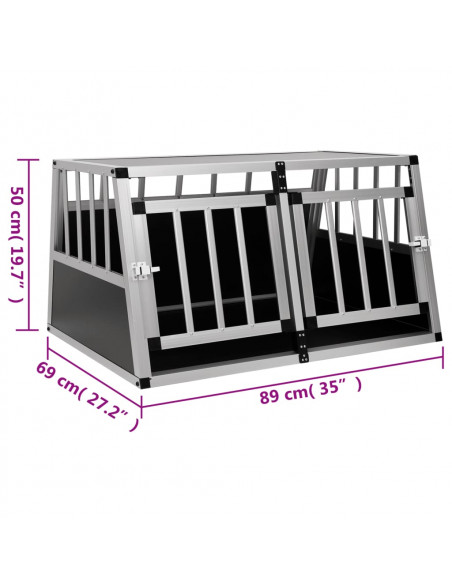 Trasportino per Cani con Doppia Porta 89x69x50 cm