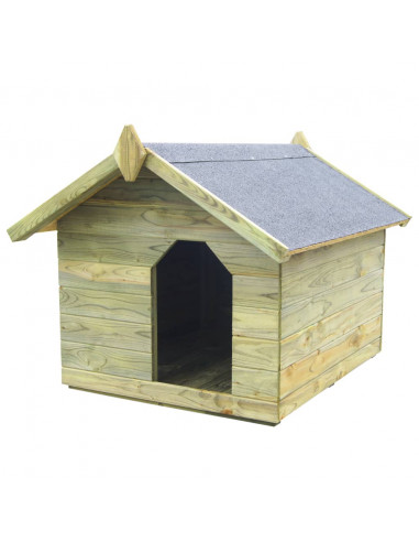 Cuccia per Cane da Esterno con Tetto Apribile Pino Impregnato