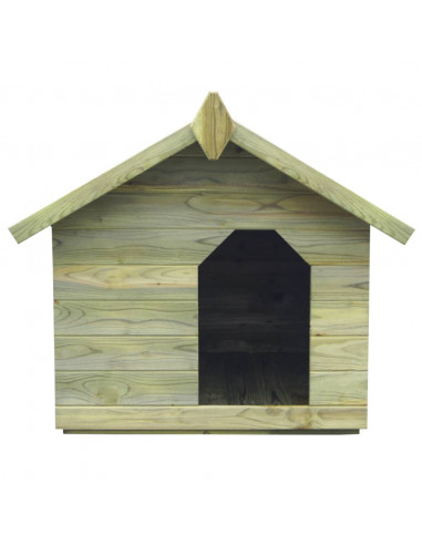 Cuccia per Cane da Esterno con Tetto Apribile Pino Impregnato