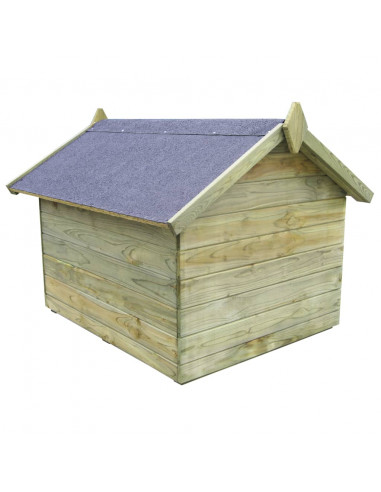 Cuccia per Cane da Esterno con Tetto Apribile Pino Impregnato