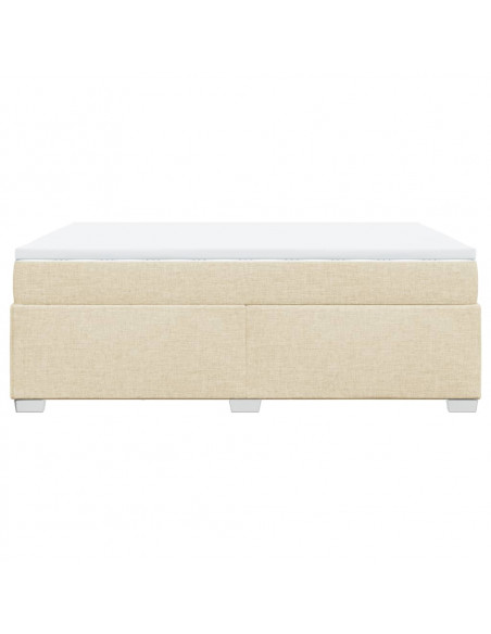 Giroletto a Molle con Materasso Crema 160x200 cm in Tessuto