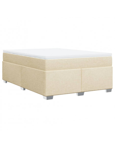 Giroletto a Molle con Materasso Crema 160x200 cm in Tessuto