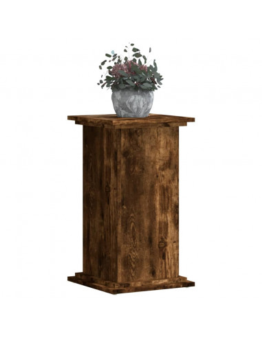 Supporto per Piante Rovere Fumo 33x33x60 cm Legno Multistrato