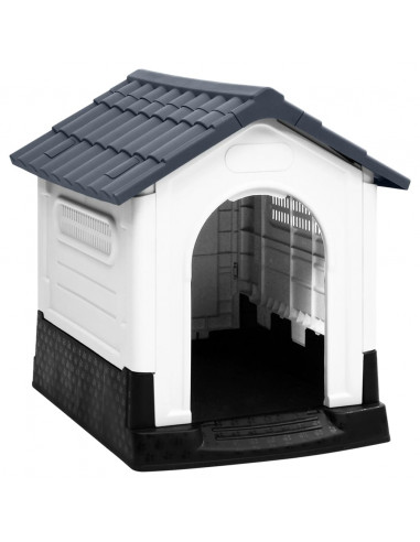 Casetta per Cani Grigia 57x68x66 cm in Polipropilene