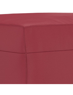 Set di Divani 4 pz con Cuscini Rosso Vino in Similpelle