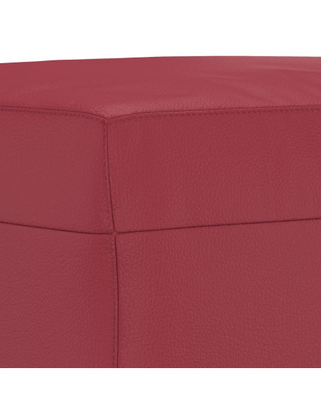 Set di Divani 4 pz con Cuscini Rosso Vino in Similpelle