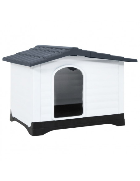 Casetta per Cani Grigia 90,5x68x66 cm in Polipropilene