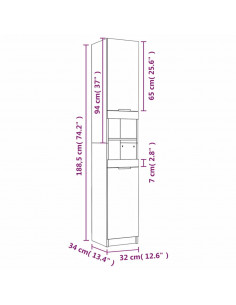 Set Mobili da Bagno 4 pz Grigio Sonoma in Legno Multistrato