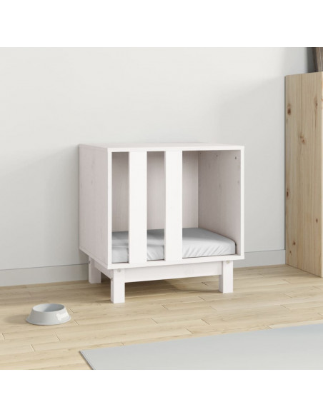 Casetta per Cani bianco 50x40x52 cm in Legno Massello di Pino