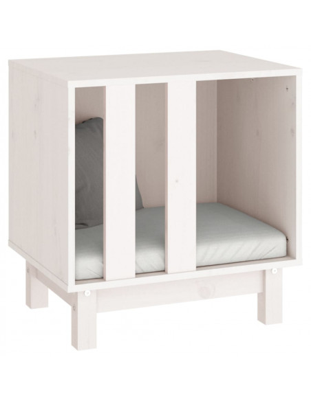 Casetta per Cani bianco 50x40x52 cm in Legno Massello di Pino