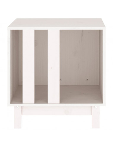 Casetta per Cani bianco 50x40x52 cm in Legno Massello di Pino