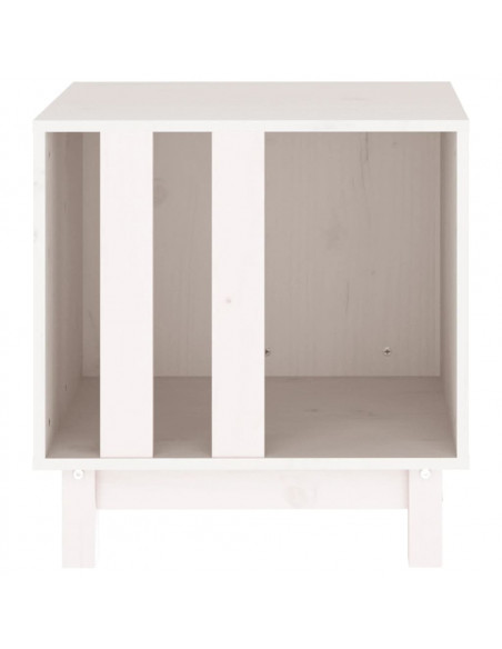 Casetta per Cani bianco 50x40x52 cm in Legno Massello di Pino