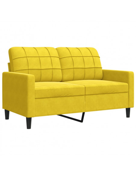 Set di Divani 3 pz con Cuscini giallo in Velluto