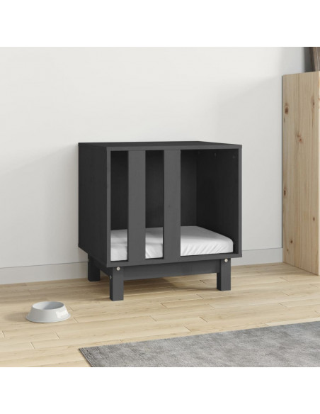 Casetta per Cani grigio 50x40x52 cm in Legno Massello di Pino
