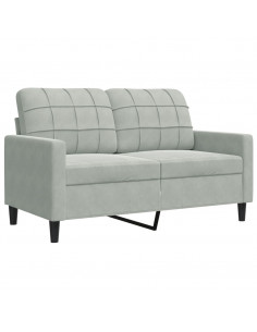 Set di Divani 3 pz con Cuscini Grigio Chiaro in Velluto