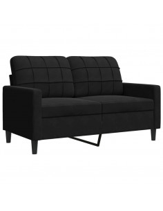 Set di Divani 3 pz con Cuscini Nero in Velluto