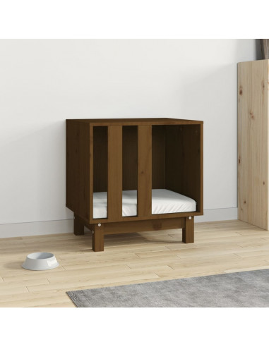 Casetta per Cani Miele 50x40x52 cm in Legno Massello di Pino