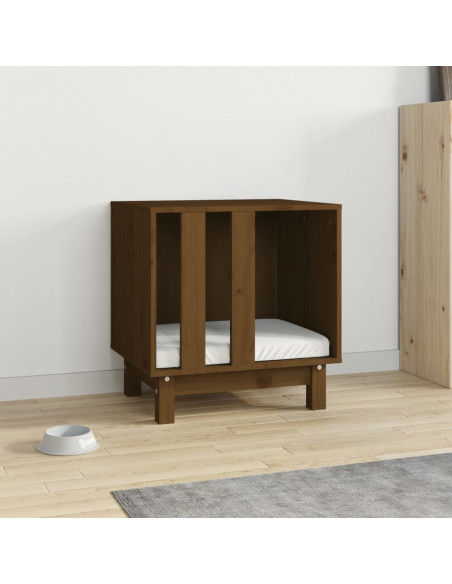 Casetta per Cani Miele 50x40x52 cm in Legno Massello di Pino