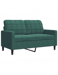 Set di Divani 3 pz con Cuscini Verde scuro in Velluto