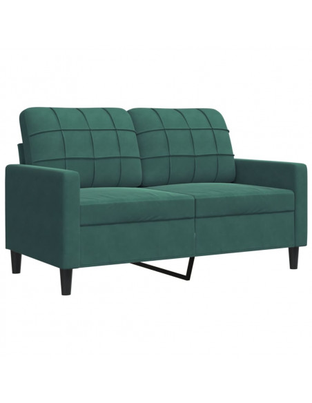 Set di Divani 3 pz con Cuscini Verde scuro in Velluto