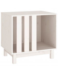 Casetta per Cani bianco 60x45x57 cm in Legno Massello di Pino 2