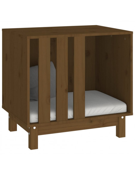 Casetta per Cani Miele 60x45x57 cm in Legno Massello di Pino
