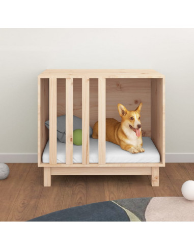 Casetta per Cani 70x50x62 cm in Legno Massello di Pino