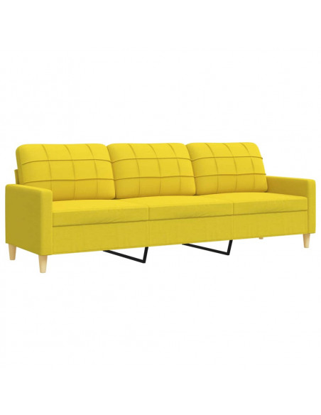 Set di Divani 2 pz Giallo Chiaro in Tessuto