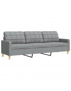 Set di Divani 2 pz Grigio Chiaro in Tessuto