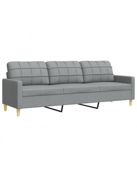 Set di Divani 2 pz Grigio Chiaro in Tessuto