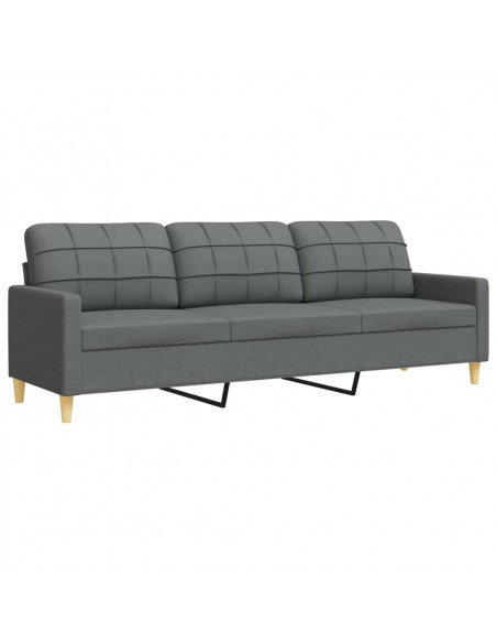 Set di Divani 2 pz Grigio Scuro in Tessuto