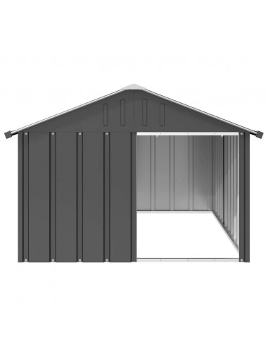 Casetta per Cani Antracite 116,5x153x81,5 cm Acciaio Zincato