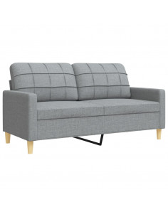 Set di Divani 3 pz Grigio Chiaro in Tessuto