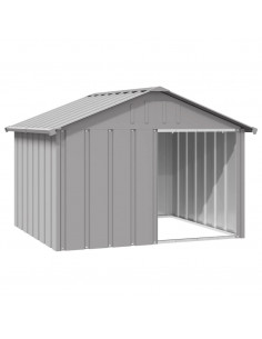 Casetta per Cani grigio 116,5x103x81,5 cm Acciaio Zincato 2