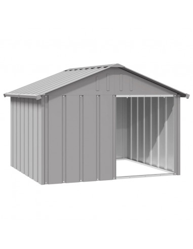 Casetta per Cani grigio 116,5x103x81,5 cm Acciaio Zincato