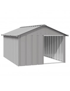 Casetta per Cani grigio 116,5x153x81,5 cm Acciaio Zincato 2