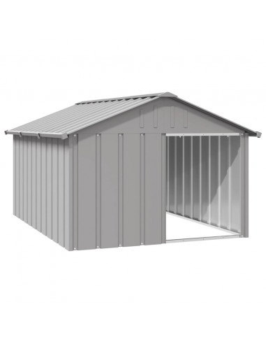 Casetta per Cani grigio 116,5x153x81,5 cm Acciaio Zincato